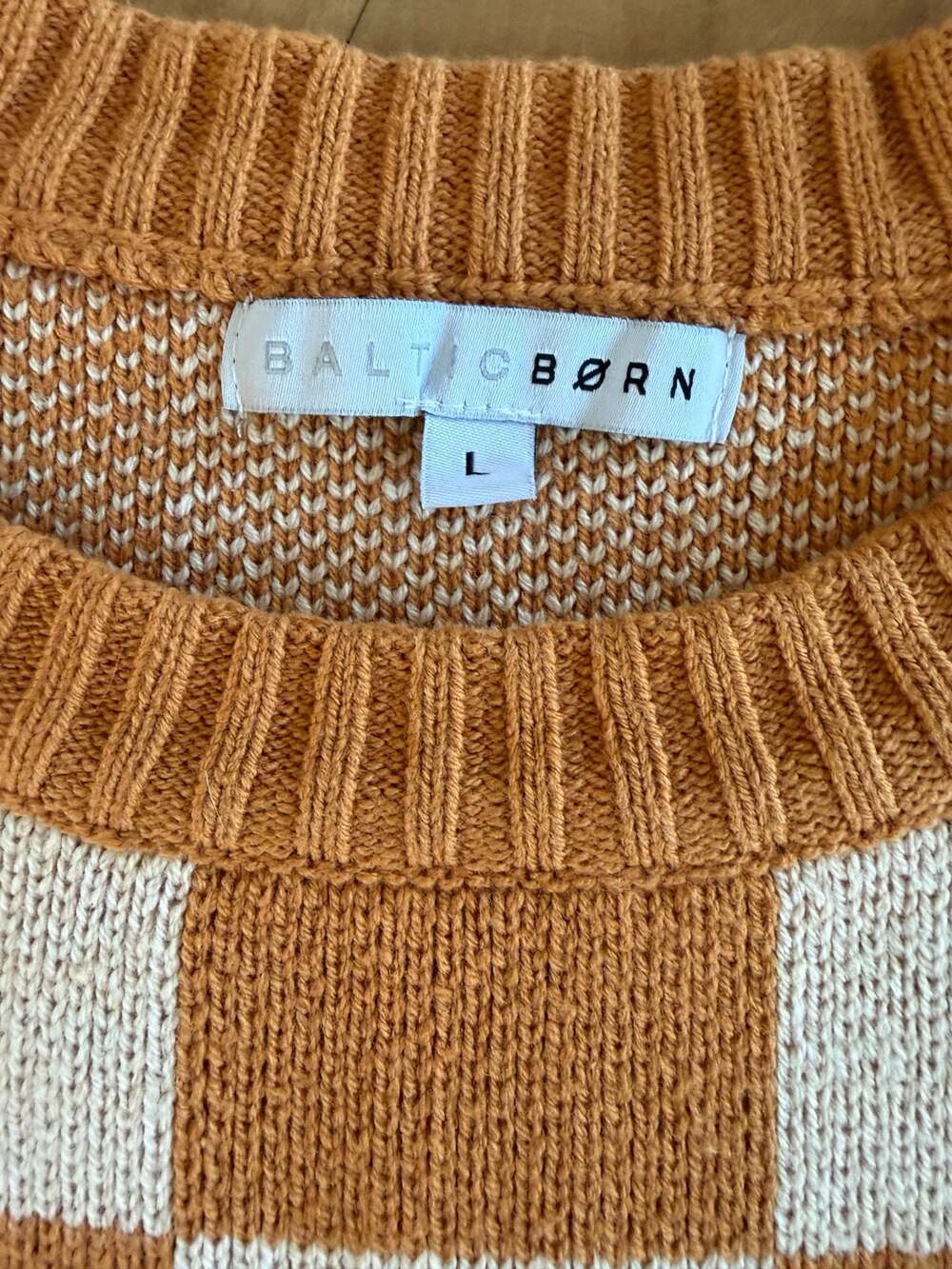 Baltic Born Quincy Checkered Sweater Pumpkin Spice - Picture 3 of 3